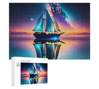 Creative Challenge - Sailing Dreams A Celestial Voyage, 300 PCS, Wooden Jigsaw Puzzle for Adults, Gift for Winter Evenings, for Relaxing Solo Or Group Play