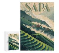 Creative Challenge - Sapa Vietnam Landscape Art, 300 PCS, Decorative Wooden Puzzle, Winter Gift, with A Decorative Finished Picture