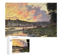 Creative Challenge - Seine at Bougival Evening, 1000 PCS, Decorative Jigsaw for Grown-Ups, Seasonal Home Décor, for Mindful Indoor Entertainment