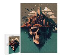 Creative Challenge - Skull Island City of Shadows, 500 PCS, Wooden Brain Teaser for Adults, Weekend Puzzle Project, for Screen-Free Relaxation at Home