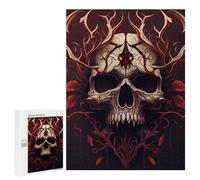 Creative Challenge - Skull with Antlers Artwork, 500 PCS, Adult Wooden Jigsaw, Gift for Puzzle Lovers, with A Decorative Finished Picture