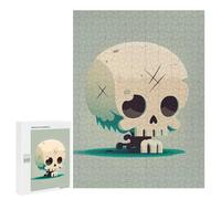 Creative Challenge - Spooky Skull Illustration, 500 PCS, Decorative Wooden Puzzle, Gift for Puzzle Lovers - for A Rewarding Weekend Challenge