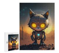 Creative Challenge - Steampunk Cat in Desert, 500 PCS, Wooden Brain Teaser for Adults, Weekend Puzzle Project, for Screen-Free Relaxation at Home