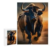 Creative Challenge - Stout And Fat Bull, 500 PCS, Wooden Picture Puzzle for Grown-Ups, Creative Indoor Hobby, with A Decorative Finished Picture