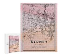 Creative Challenge - Sydney City Map Australia, 500 PCS, Adult Wooden Jigsaw, Year-End Present - for Quiet Evenings And Focused Play