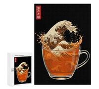 Creative Challenge - Tea Cup The Great Wave, 300 PCS, Wooden Jigsaw Puzzle for Adults, Screen-Free Activity - for Quiet Evenings And Focused Play