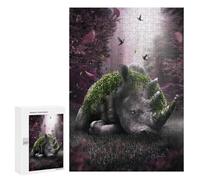 Creative Challenge - The Forgotten Rhino, 300 PCS, Decorative Wooden Puzzle, Thoughtful Present, for Mindful Indoor Entertainment