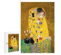 Creative Challenge - The Kiss Cat, 1000 PCS, Wooden Brain Teaser for Adults, Festive Gift for Adults, for Mindful Indoor Entertainment