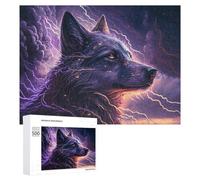 Creative Challenge - Thundering Wolf Art Print, 500 PCS, Adult Picture Puzzle, New Year Decoration, with A Decorative Finished Picture