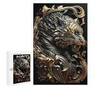 Creative Challenge - Tiger Golden Art Deco, 1000 PCS, Jigsaw Puzzle for Adults, with A Decorative Finished Picture
