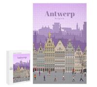 Creative Challenge - Travel to Antwerp, 1000 PCS, Decorative Wooden Puzzle, Winter Gift, with A Decorative Finished Picture