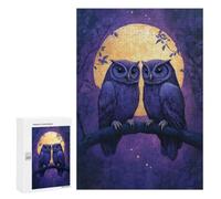 Creative Challenge - Two Owls Under The Moonlight, 300 PCS, Wooden Brain Teaser for Adults, Festive Gift for Adults, for Mindful Indoor Entertainment