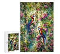 Creative Challenge - Two Parrots in Jungle, 1000 PCS, Wooden Art Puzzle, Winter Gift - for A Rewarding Weekend Challenge