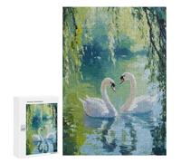 Creative Challenge - Two Swans in A Heart Shape, 300 PCS, Wooden Art Puzzle, Gift for Winter Evenings - for Quiet Evenings And Focused Play