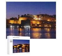 Creative Challenge - Valletta City by Night, 500 PCS, Wooden Jigsaw Puzzle for Adults, Gift for Winter Evenings, for Relaxing Solo Or Group Play