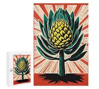 Creative Challenge - Vintage Artichoke Linocut, 1000 PCS, Jigsaw Puzzle for Adults, with A Decorative Finished Picture