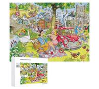 Creative Challenge - Vintage Village Picnic Scene, 500 PCS, Challenging Puzzle for Adults, Gift for Winter Evenings - to Assemble, Frame And Display