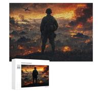 Creative Challenge - Warzone Battlefield, 300 PCS, Decorative Jigsaw for Grown-Ups, New Year Party Activity, with A Decorative Finished Picture