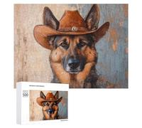 Creative Challenge - Western Dog Art Print, 500 PCS, Decorative Jigsaw for Grown-Ups, New Year Party Activity, with A Decorative Finished Picture