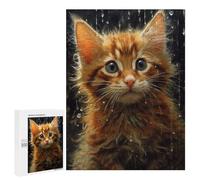Creative Challenge - Wet Cat CloseUp, 500 PCS, Wooden Picture Puzzle for Grown-Ups, Festive Gift for Adults; for Shared Table Time