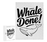 Creative Challenge - Whale Done! Pun Illustration, 500 PCS, Adult Wooden Jigsaw, Holiday-Season Gift - for A Rewarding Weekend Challenge