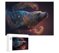 Creative Challenge - Whale of A Dream Cosmic Serenity, 300 PCS, Displayable Picture Puzzle, Winter Gift; for Shared Table Time