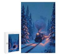 Creative Challenge - Winter Wonderland Train Ride-1, 1000 PCS, Wooden Art Puzzle, Winter Activity Gift - for Quiet Evenings And Focused Play