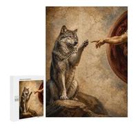 Creative Challenge - Wolf And God's Hand, 500 PCS, Decorative Wooden Puzzle, Winter Gift, with A Decorative Finished Picture
