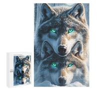 Creative Challenge - Wolf Mother And Cub, 1000 PCS, Wooden Art Puzzle, Holiday-Season Gift, for Mindful Indoor Entertainment