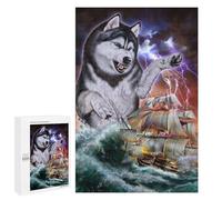 Creative Challenge - Wolf Sailing Storm, 1000 PCS, Adult Tabletop Puzzle, New Year Gift - to Assemble, Frame And Display