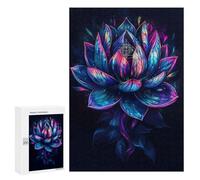 Creative Challenge - Wonderful Lotus Flower, 300 PCS, Displayable Picture Puzzle, New Year Party Activity - for A Rewarding Weekend Challenge