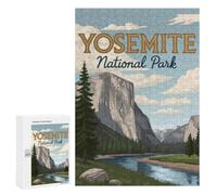 Creative Challenge - Yosemite National Park Poster, 300 PCS, Wooden Picture Puzzle for Grown-Ups, New Year Puzzle Gift; for Couples, Friends And Family