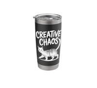Creative Chaos Cat Scribble Art Stainless Steel Insulated Tumbler