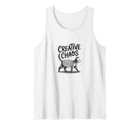 Creative Chaos Cat Scribble Art Tank Top