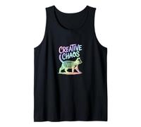 Creative Chaos Cat Scribble Art Tank Top