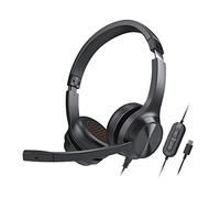 CREATIVE Chat USB On-Ear Headset with Swivel-to-Mute Noise-Cancelling Boom Mic, Mic-Monitoring, SmartComms Kit, Playback and Calls Control for PC, Mac, Consoles