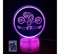 Creative Cheerleader Girl 3D Night Light Lamp 7/16 Color Change LED Lamp USB Powered Remote Control Table Gift Kids Toys Decor Decorations Christmas Valentines Gift Birthday Gift