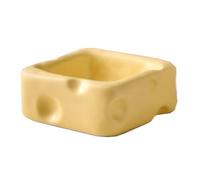 Creative Cheese Ashtray, High-End Ceramic Ashtray, Strong Decorative, Easy to Clean, Suitable for Home Use(yellow,11.3 * 11.3 * 5CM)