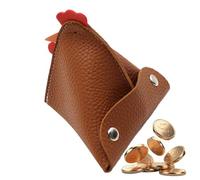 Creative Chicken Wallet: PU Wallet, Key Case With Curls | Helmet Cartoon, Pocket Cards, Species, And Keys, Unique And Compact Design, Brown, Consulte la descripción, See description