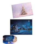 Creative Christmas Card, Temperature Color Changing Christmas Card with Envelope, Christmas Night Temperature Changing Greet Cards, Unique Keepsake for Christmas Wishes & Gift Exchanges (1PC)