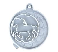 Creative Christmas Tree Ornament Horse Shaped Round Pendant Silicone Mold Hanging Accessories Epoxy Resin Mold Epoxy Resin Form