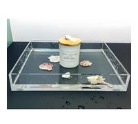 Creative Clear Deep Water Tank, Clear Acrylic Water Tank Shallow Sink Photography Prop Display Box Multiple Sizes(50x50x10cm)