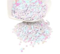 Creative Clothes Jewelry Sequins, 3mm 4mm 5mm 6mm Sequins Flat Round Sequin, Blue Pink Rose Plated Color(Rice White,3mm)