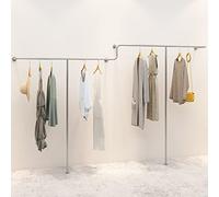 Creative Clothing Display Rack for Retail Stores Wall Shelf for Clothes Shoes & Bags Wardrobe nizer Bathroom Towel Holder Metal Hanging Rod