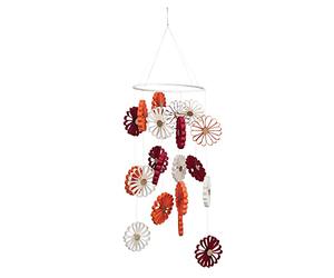 Creative Co-Op 9" Round x 33" H Handmade Recycled Paper Flower Mobile in Kraft Box, Multi Color