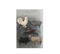 Creative Co-op Animal Magnets, Pewter, Multicolored