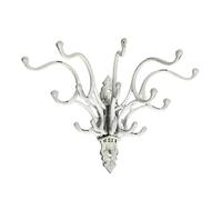 Creative Co-op Antique Decorative Cast Iron Multi Hook Wall Hanger with 15 Hooks, Distressed White