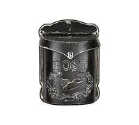 Creative Co-op Black Embossed Tin Post Letter Box