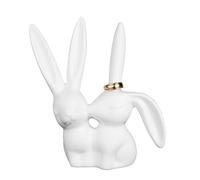 Creative Co-Op Ceramic Bunny Rabbits Ring Holder