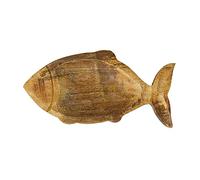 Creative Co-op Coastal Carved Wood Fish Shaped, Natural Dish